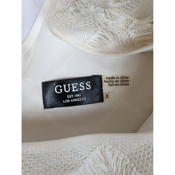 Guess Bodycon Dress 3/4 Sleeve Mini Fringe Dress 2 - Picture 4 of 7